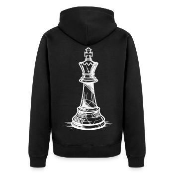 Chess piece sketch - Unisex Premium Organic Zip Hoodie - black - Back - Nico (187cm)