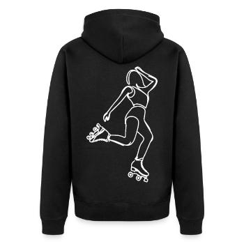 Roller Skater Drawing - Unisex Premium Organic Zip Hoodie - black - Back - Nico (187cm)