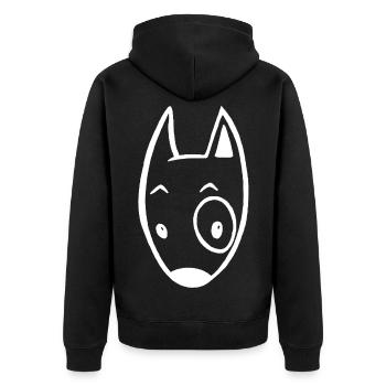 Little White Dog - Unisex Premium Organic Zip Hoodie - black - Back - Nico (187cm)
