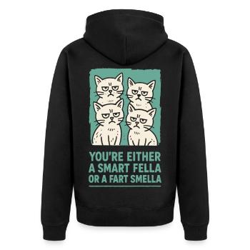 Fella intelligent ou pet Smella Cats Meme Humour - Veste à capuche bio Premium Unisexe - noir - Dos - Nico (187cm)