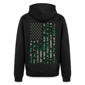 Drapeau des États-Unis Camoflage - Veste à capuche bio Premium Unisexe - noir - Dos - Nico (187cm)