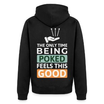Licensed TCM Practitioner Expert Therapeutic  - Unisex Premium Organic Zip Hoodie - black - Back - Nico (187cm)