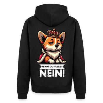 Before you ask: Corgi Corgi Welsh Corgi Corgi Dog - Unisex Premium Organic Zip Hoodie - black - Back - Nico (187cm)