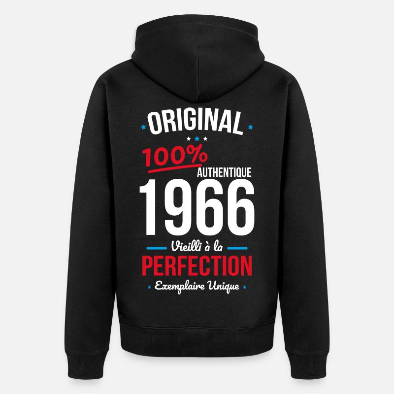 1966 – Original – Exemplaire unique - Veste à capuche bio Premium Unisexe - noir