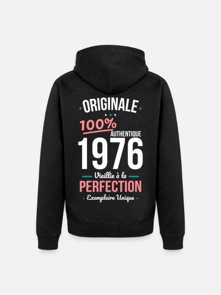 1976 – Originale – Exemplaire unique - Veste à capuche bio Premium Unisexe - noir