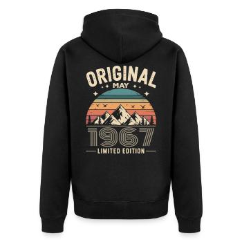May 1967 – Legend of the Peaks and Mountains - Unisex Premium Organic Zip Hoodie - black - Back - Nico (187cm)