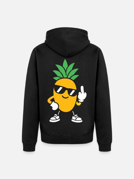 Sunny Pineapple Sonnenbrille Einstellung - Unisex Premium Bio Zip Hoodie - Schwarz