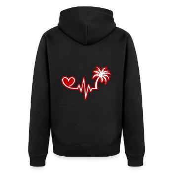 Heartbeat Palm Tree Holiday - Veste à capuche bio Premium Unisexe - noir - Dos - Nico (187cm)