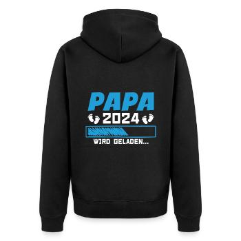Dad 2024 Dad-to-be Loading 2024 - Unisex Premium Organic Zip Hoodie - black - Back - Nico (187cm)