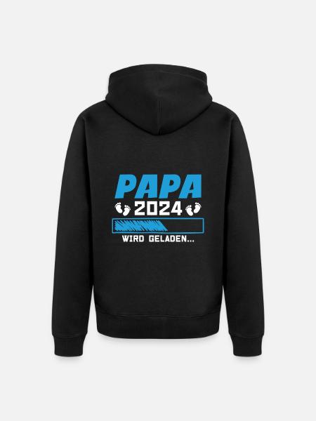 Dad 2024 Dad-to-be Loading 2024 - Unisex Premium Organic Zip Hoodie - black