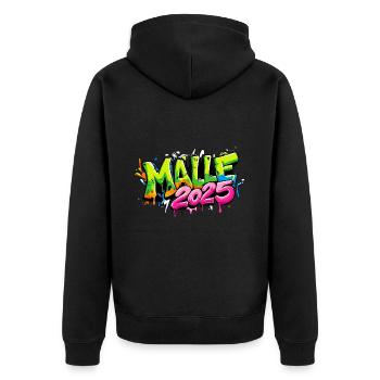 Malle 2025 Coloré - Veste à capuche bio Premium Unisexe - noir - Dos - Nico (187cm)