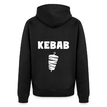 Kebab Grill Pide Kebab - Unisex Premium Bio Zip Hoodie - Schwarz - Hinten - Nico (187cm)
