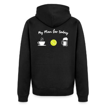 Plan for today l coffee tennis beer - Unisex Premium Organic Zip Hoodie - black - Back - Nico (187cm)