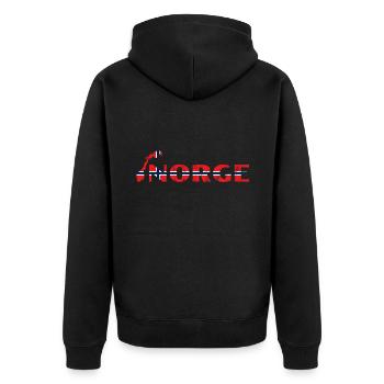 Norge Norwegian Map Flag - Unisex Premium Organic Zip Hoodie - black - Back - Nico (187cm)