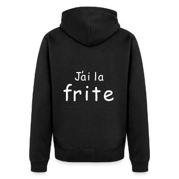 J ai la frite - Veste à capuche bio Premium Unisexe - noir - Dos - Nico (187cm)
