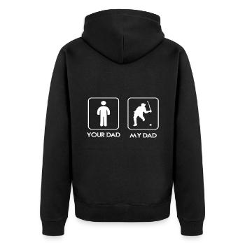Vater - Vater - Vater - mein Vater - Unisex Premium Bio Zip Hoodie - Schwarz - Hinten - Nico (187cm)