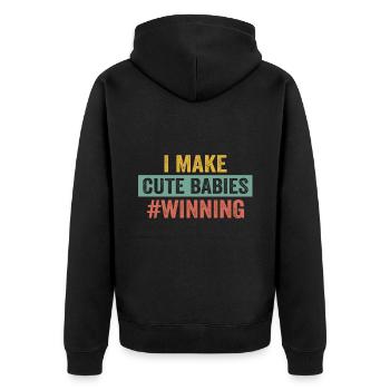 Father's Day dad dad dad dad dad dad dad - Unisex Premium Organic Zip Hoodie - black - Back - Nico (187cm)