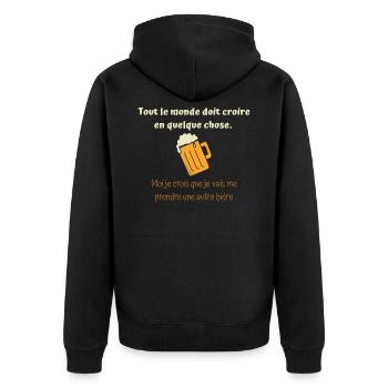 Croire en une autre bière - Veste à capuche bio Premium Unisexe - noir - Dos - Nico (187cm)