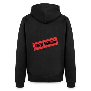 Crew Mitglied - Unisex Premium Bio Zip Hoodie - Schwarz - Hinten - Nico (187cm)