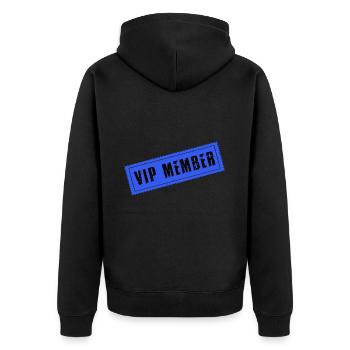 Vip Mitglied - Unisex Premium Bio Zip Hoodie - Schwarz - Hinten - Nico (187cm)