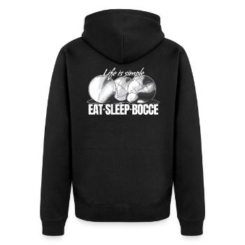 Eat Sleep Bocce Ball Set avec Jack Bocci Game - Veste à capuche bio Premium Unisexe - noir - Dos - Nico (187cm)