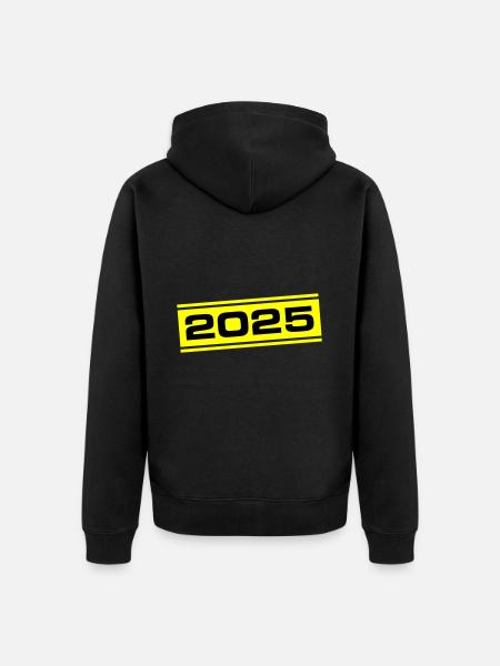 2025 year - Unisex Premium Organic Zip Hoodie - black