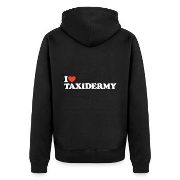 J’adore Taxidermy Heart Shirt - Veste à capuche bio Premium Unisexe - noir - Dos - Nico (187cm)