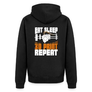 Funny 3-D Printer Print Print Gift - Unisex Premium Organic Zip Hoodie - black - Back - Nico (187cm)
