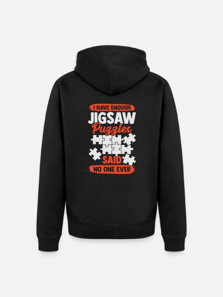 Funny Puzzle Puzzle Puzzler Gift - Unisex Premium Organic Zip Hoodie - black