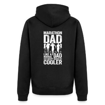 Marathon Papa Runner Marathon Runner Père Cadeau - Veste à capuche bio Premium Unisexe - noir - Dos - Nico (187cm)