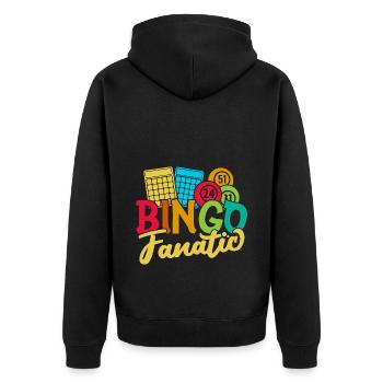 Jeu de bingo fanatique bingo - Veste à capuche bio Premium Unisexe - noir - Dos - Nico (187cm)