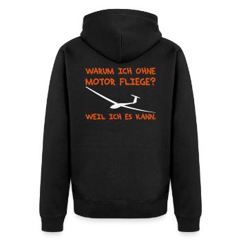 Segelflieger Segelflugzeug gleiten Geschenkidee - Unisex Premium Bio Zip Hoodie - Schwarz - Hinten - Nico (187cm)
