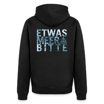 Etwas Meer Bitte - Unisex Premium Bio Zip Hoodie - Schwarz - Hinten - Nico (187cm)