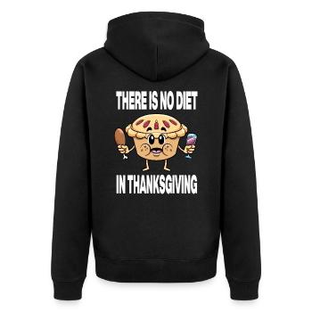 Holiday There Is No Diet In Thanksgiving Pie - Unisex Premium Bio Zip Hoodie - Schwarz - Hinten - Nico (187cm)