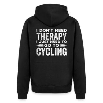I Don't Need Therapy I Just Need To Go Cycling - Veste à capuche bio Premium Unisexe - noir - Dos - Nico (187cm)