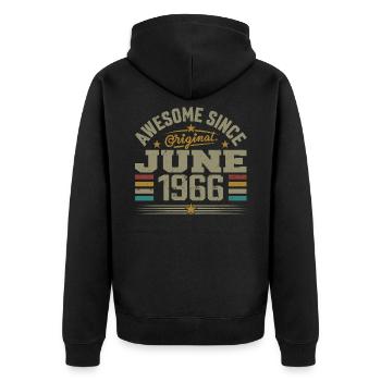 June 1966 Birthday Gift June 1966 June - Unisex Premium Organic Zip Hoodie - black - Back - Nico (187cm)