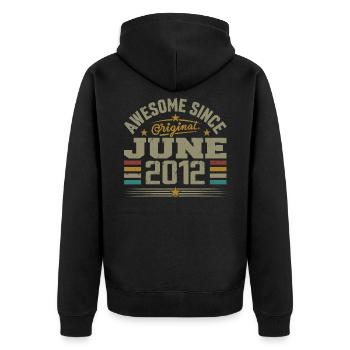 June 2012 Birthday Gift June 2012 June - Unisex Premium Organic Zip Hoodie - black - Back - Nico (187cm)