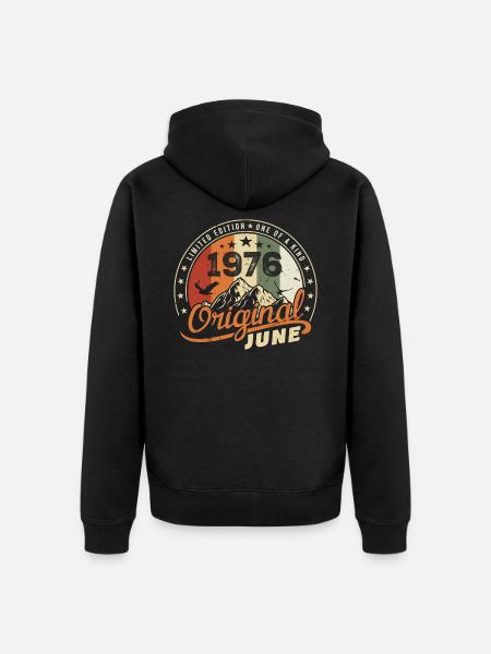 June 1976 | Birthday June 1976 Born in June 1976 - Unisex Premium Organic Zip Hoodie - black