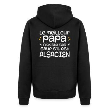 Le Meilleur Papa N'existe Pas Sauf Si Alsacien - Veste à capuche bio Premium Unisexe - noir - Dos - Nico (187cm)