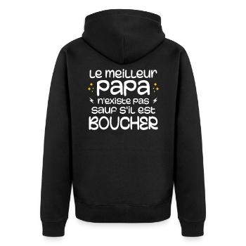 Le Meilleur Papa Nexiste Pas Sauf S'il Est Boucher - Veste à capuche bio Premium Unisexe - noir - Dos - Nico (187cm)
