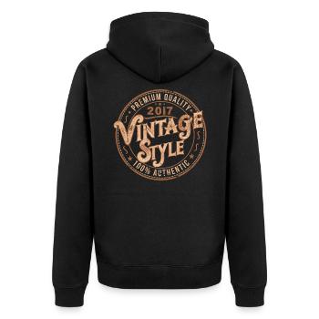 Vintage 2017 Retro 2017 Birthday Gift 2017 - Unisex Premium Organic Zip Hoodie - black - Back - Nico (187cm)
