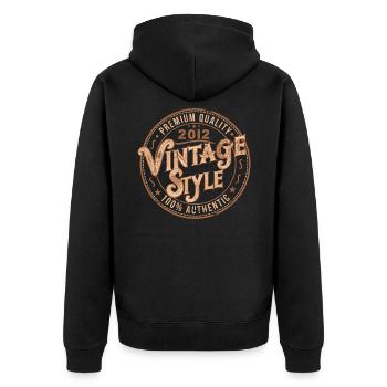Vintage 2012 Cadeau D'anniversaire 2012 Rétro 2012 - Veste à capuche bio Premium Unisexe - noir - Dos - Nico (187cm)