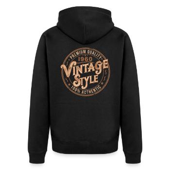 Vintage 1960 Cadeau D'anniversaire 1960 Rétro 1960 - Veste à capuche bio Premium Unisexe - noir - Dos - Nico (187cm)