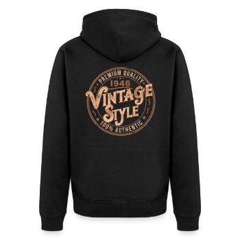 Vintage 1946 Cadeau D'anniversaire 1946 Rétro 1946 - Veste à capuche bio Premium Unisexe - noir - Dos - Nico (187cm)