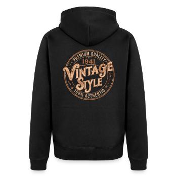 Vintage 1941 Birthday Gift 1941 Retro 1941 - Unisex Premium Organic Zip Hoodie - black - Back - Nico (187cm)