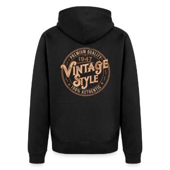 Vintage 1947 Cadeau D'anniversaire 1947 Rétro 1947 - Veste à capuche bio Premium Unisexe - noir - Dos - Nico (187cm)