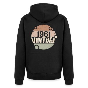 Vintage 1961 Cadeaux rétro 1961 millésime 1961 - Veste à capuche bio Premium Unisexe - noir - Dos - Nico (187cm)