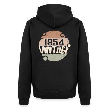 Vintage 1954 Retro Gifts 1954 Vintage 1954 - Unisex Premium Organic Zip Hoodie - black - Back - Nico (187cm)