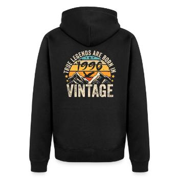 Jahrgang 1996 Jahrgang 1996 Geburtstagsgeschenk - Unisex Premium Bio Zip Hoodie - Schwarz - Hinten - Nico (187cm)