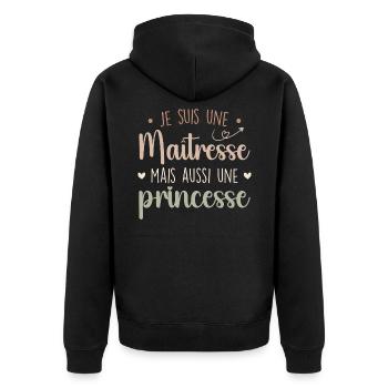Maîtresse et princesse - Maîtresse Formidable - Veste à capuche bio Premium Unisexe - noir - Dos - Nico (187cm)